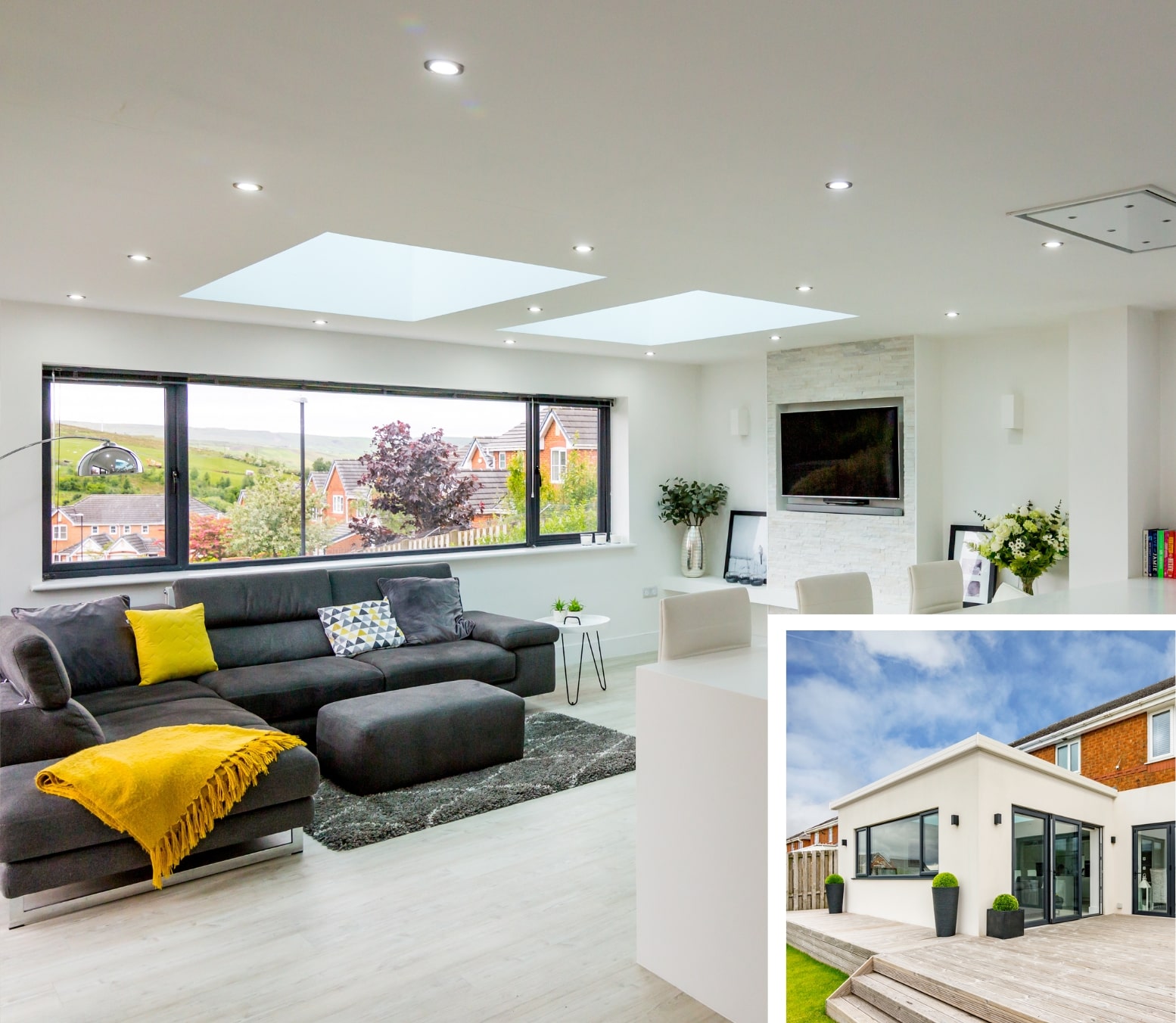 stylish modern flat roof extension from hup!