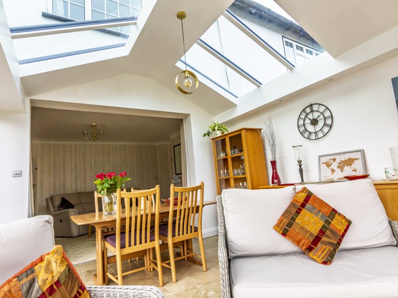 Open plan hup! extension with glazed hybrid roof